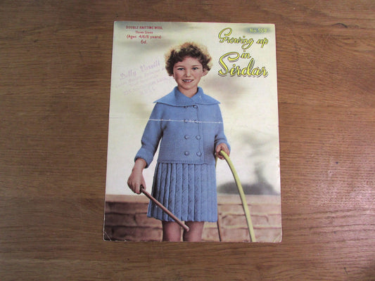 1940s/50s Growing up in Sirdar 559 knitting pattern for girl's double breasted jacket & skirt
