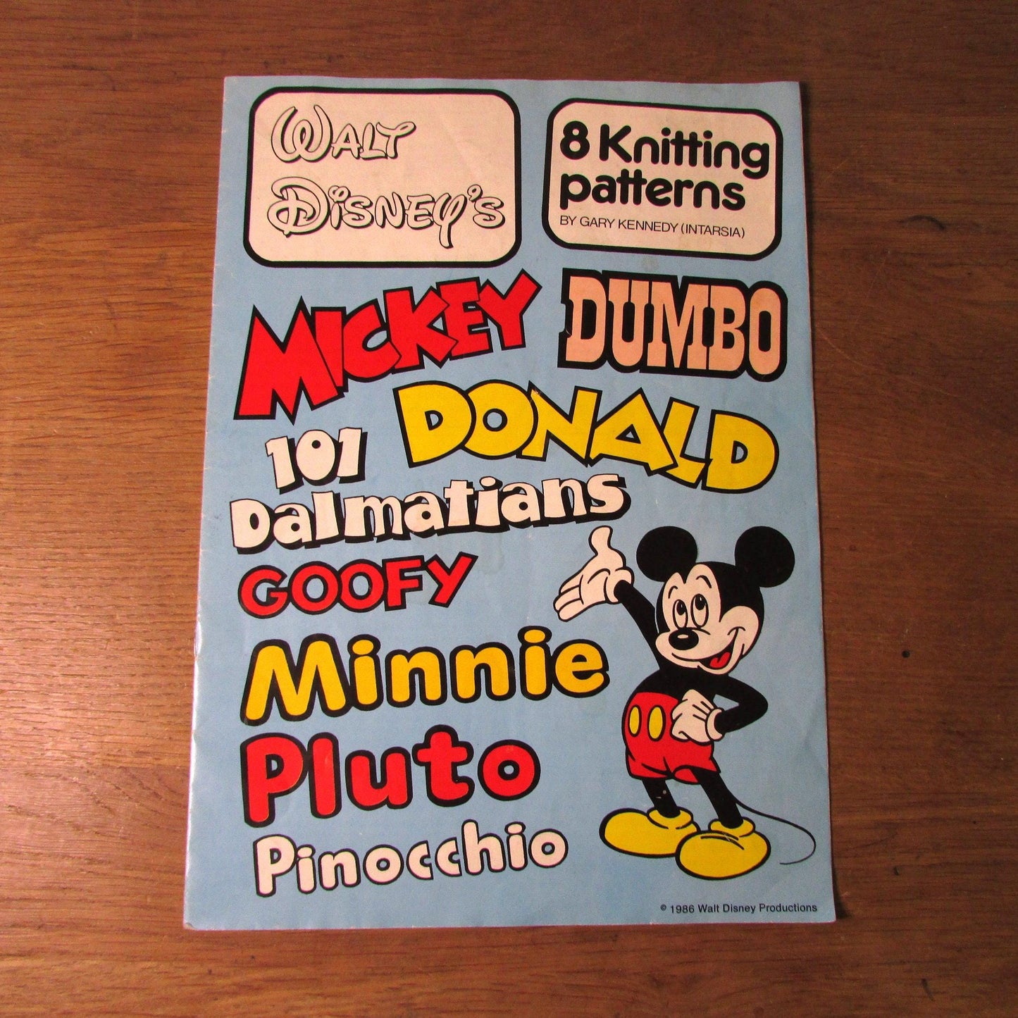 1986 Walt Disney Intarsia 8 knitting patterns by Gary Kennedy