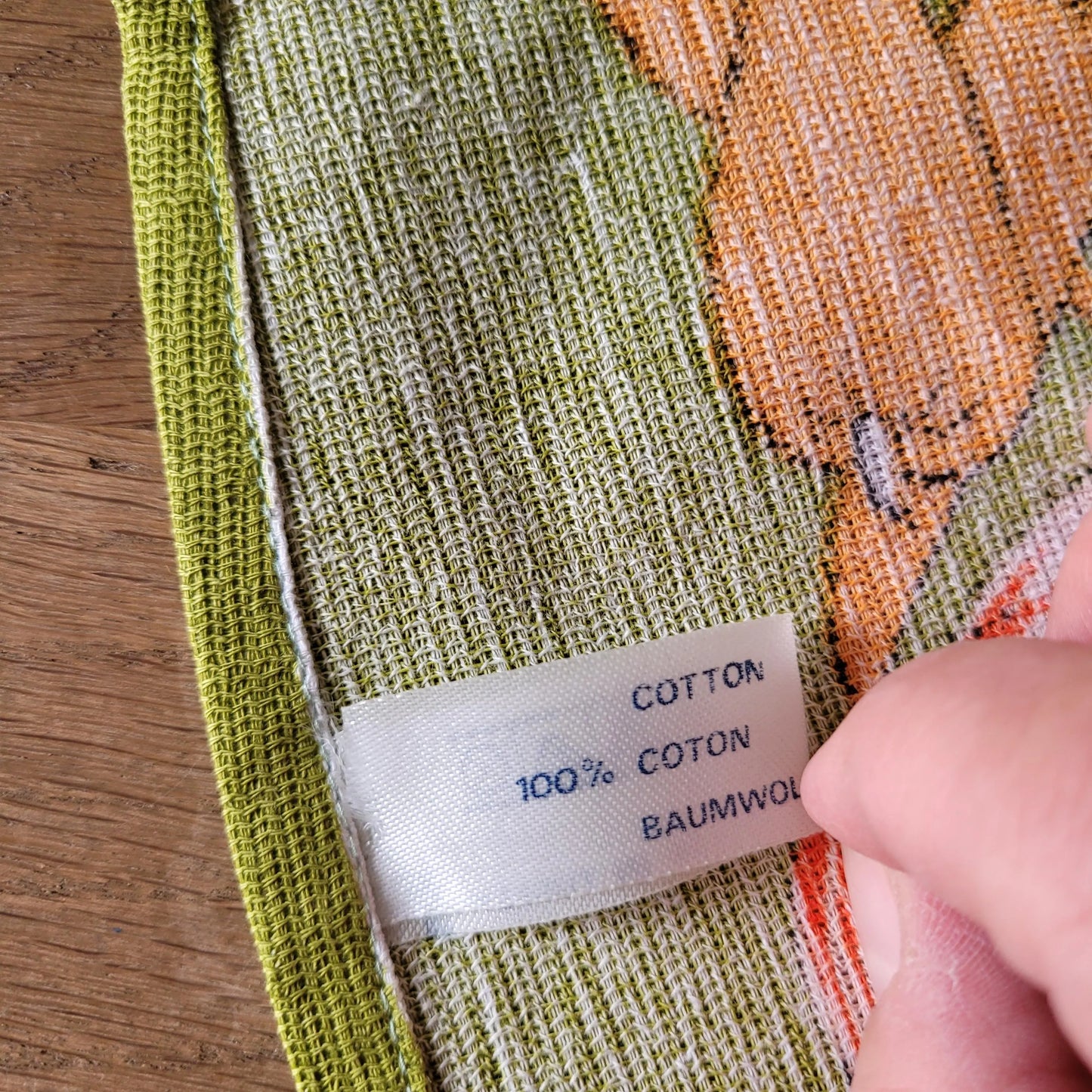 Vintage cotton comical chef illustrated tea towel