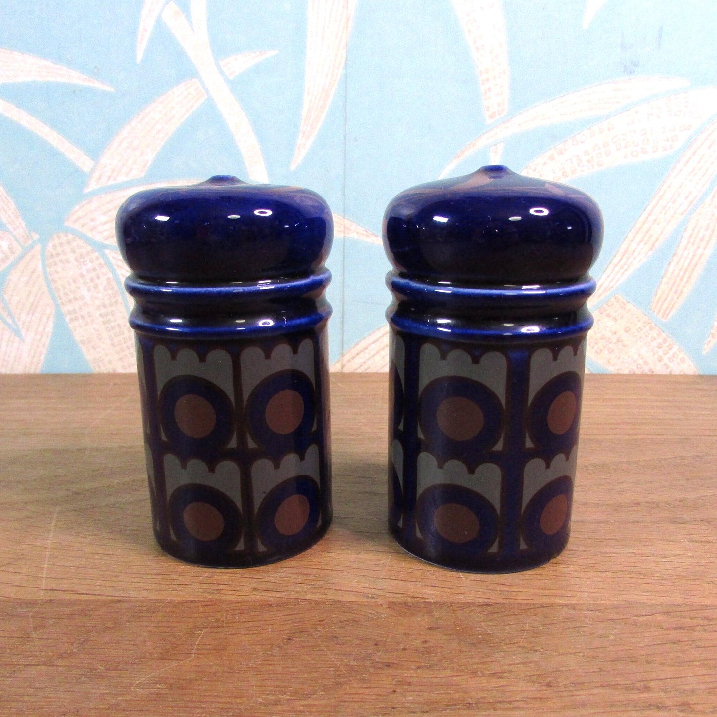1970s Arthur Wood ceramic geometric salt & pepper set