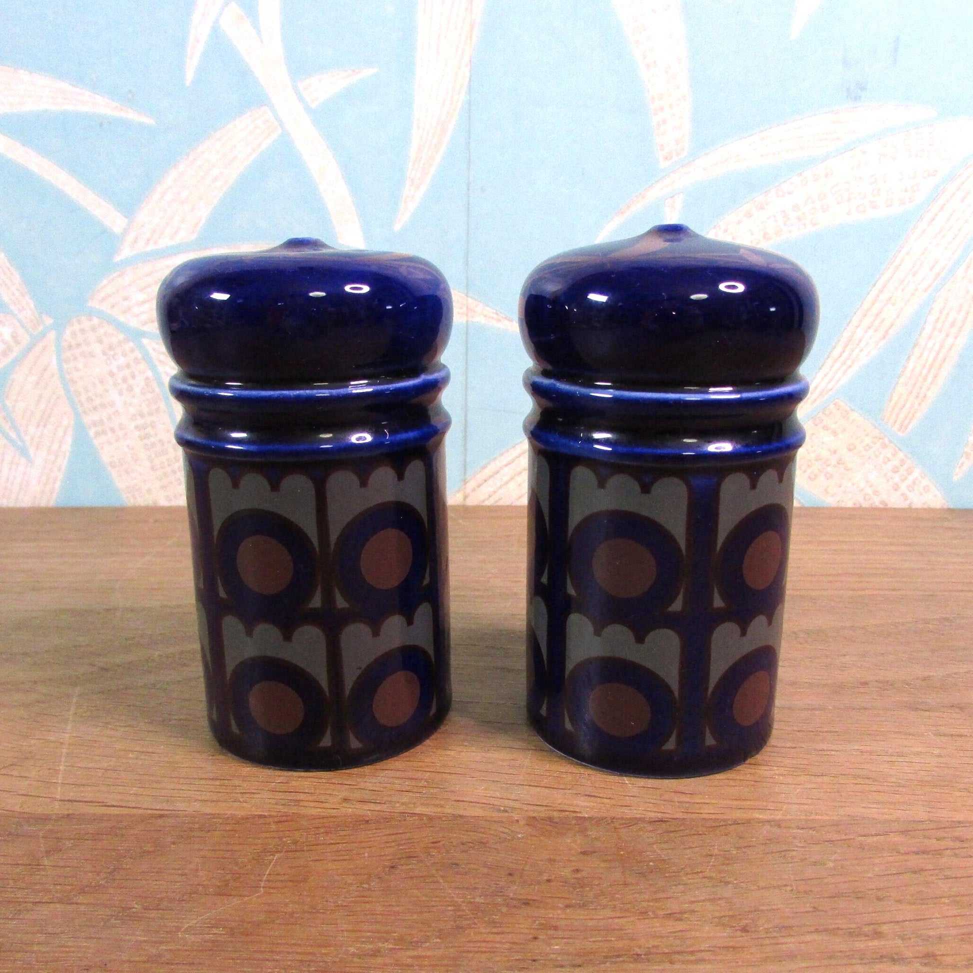 1970s Arthur Wood ceramic geometric salt & pepper set