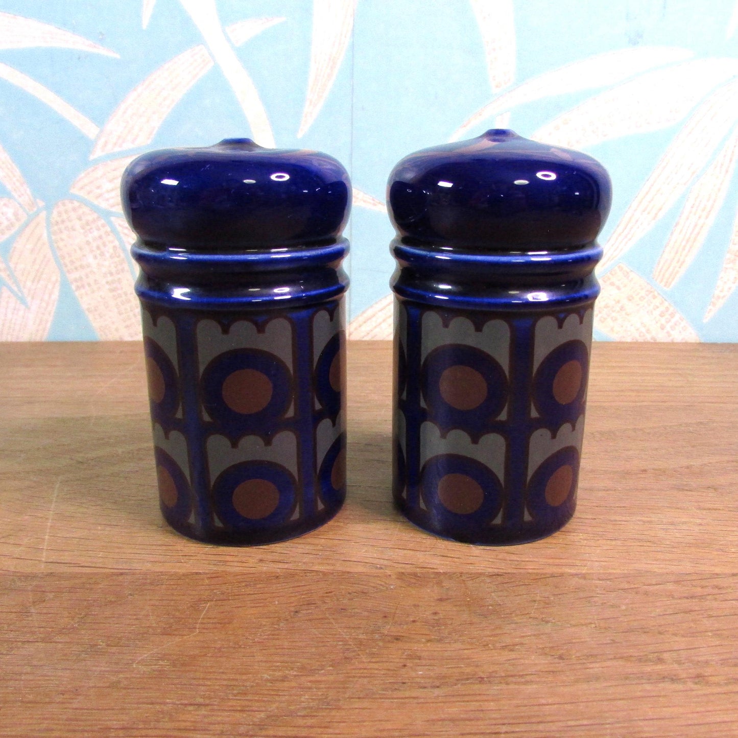 1970s Arthur Wood ceramic geometric salt & pepper set