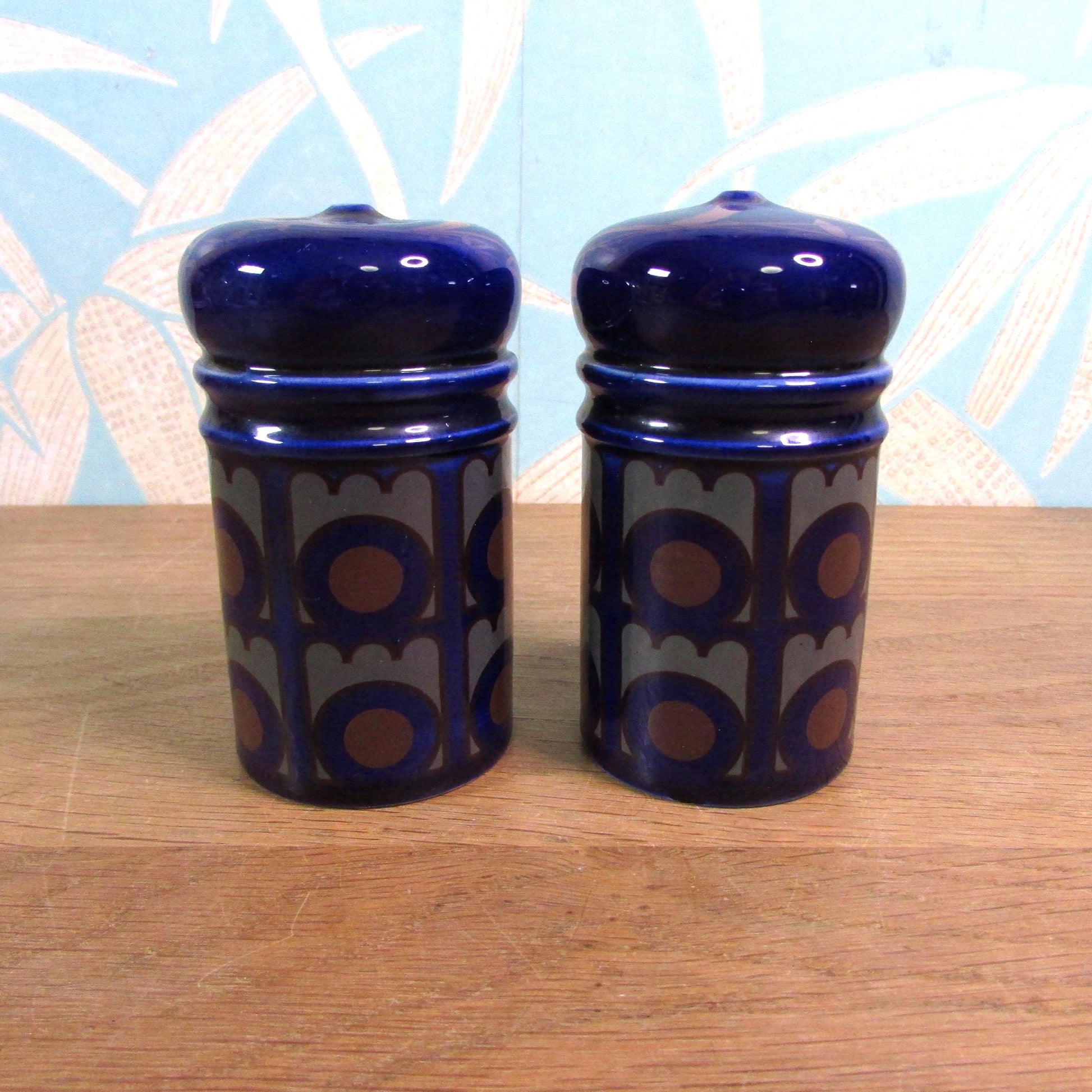 1970s Arthur Wood ceramic geometric salt & pepper set