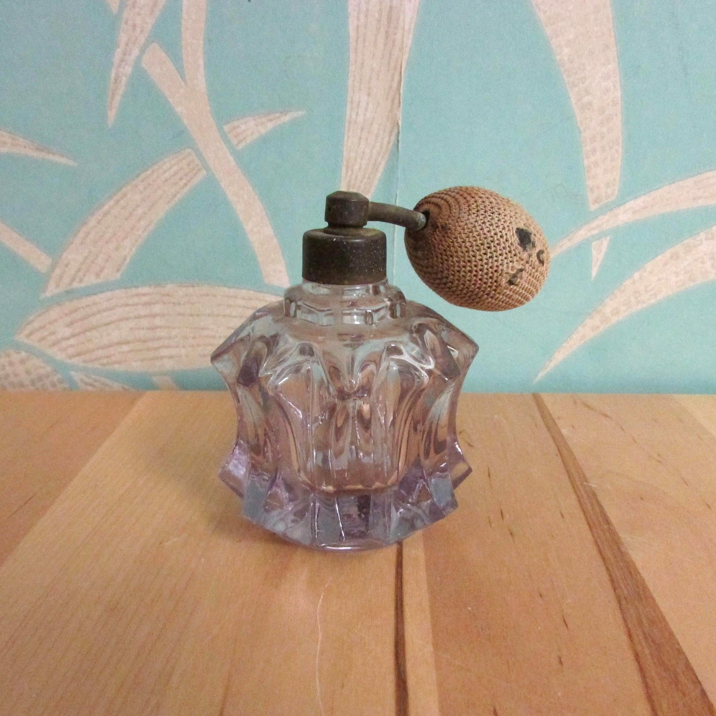 Vintage amethyst/purple glass perfume atomiser
