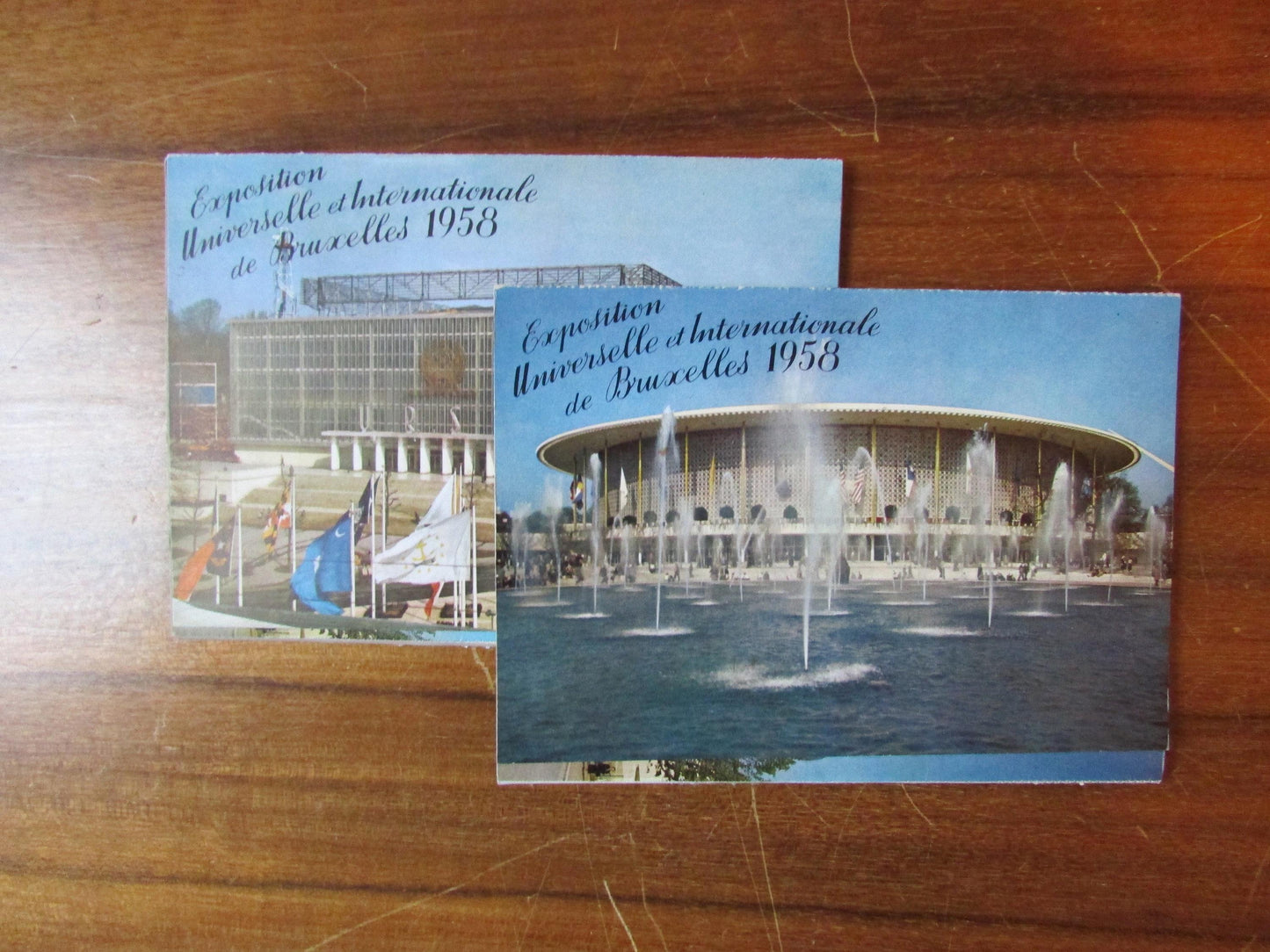 Two 1958 Brussels World's Fair souvenir postcard booklets