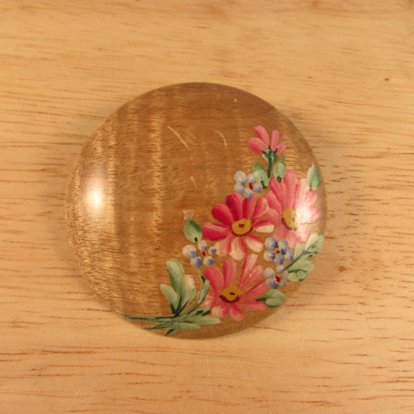 1950s hand-painted Oregon Myrtlewood souvenir brooch