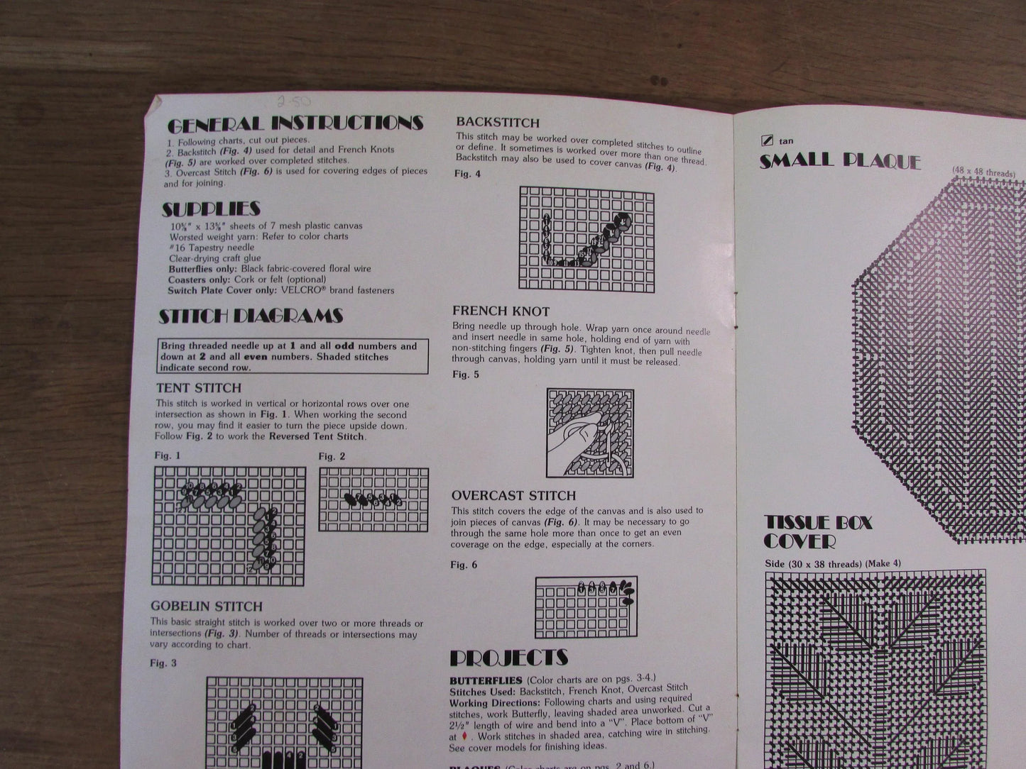 1987 Leisure Arts Craft Leaflet 1102 Butterflies in Plastic Canvas, designed by Dick Martin