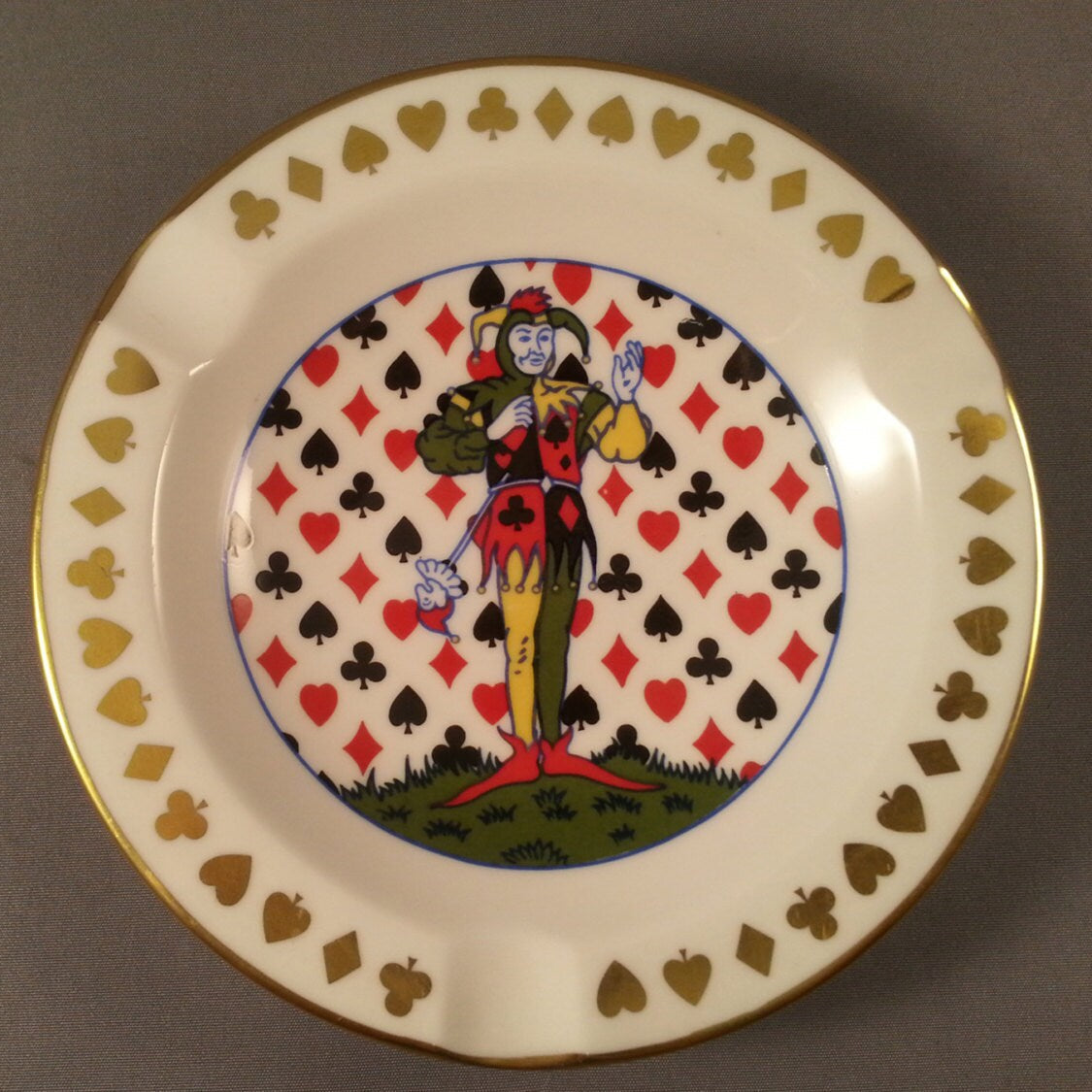 Rare 1980s Spode Fine Bone China Joker playing card ashtray