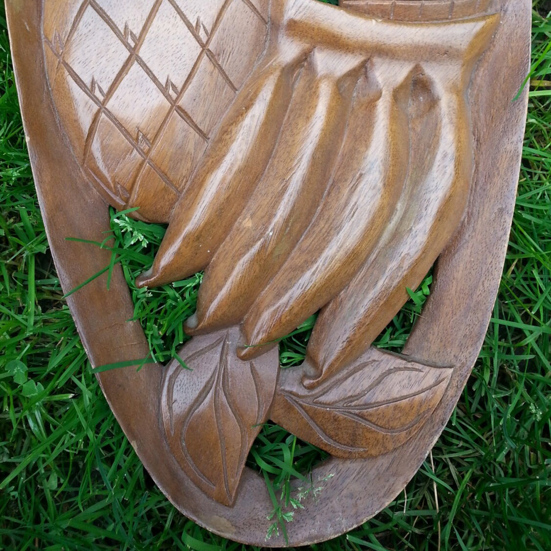 Vintage wooden hand-carved wall plaques, signed