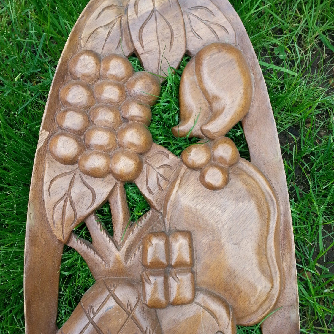 Vintage wooden hand-carved wall plaques, signed