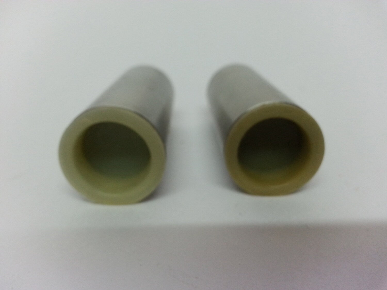 Vintage mini stainless steel pillar salt & pepper shakers