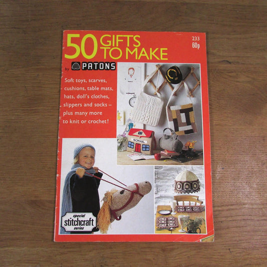 1980 Patons 233 knitting/crochet pattern booklet for 50 Gifts to Make