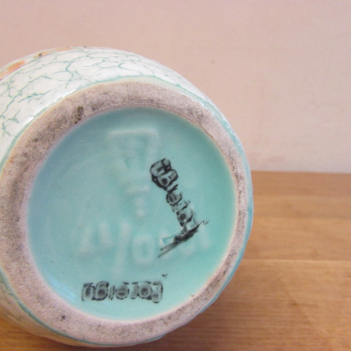 Mid-century Marzi Remy stoneware Lady & Cat vase