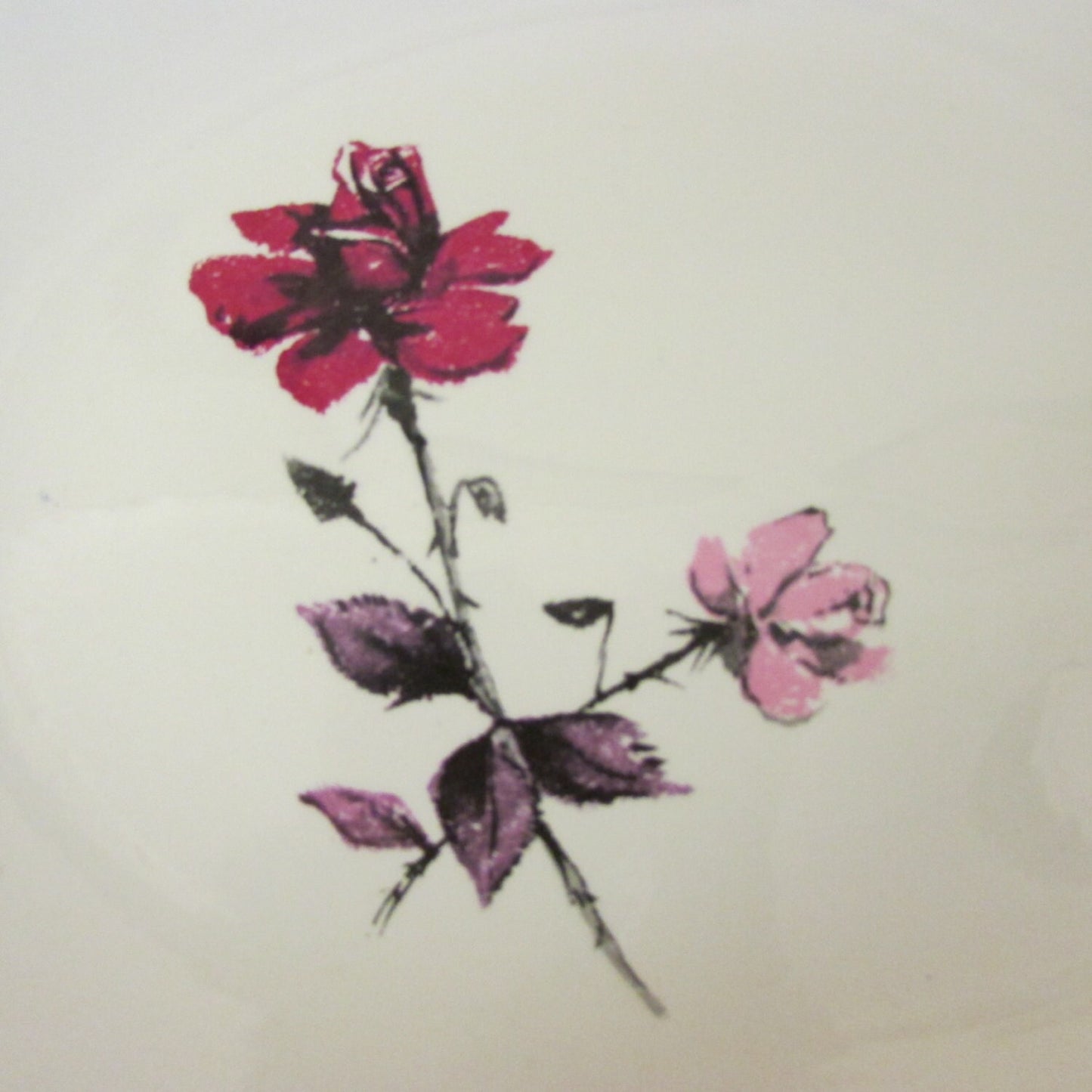 Mid-century Studio J&G Meakin Pink Roses sandwich plate/platter
