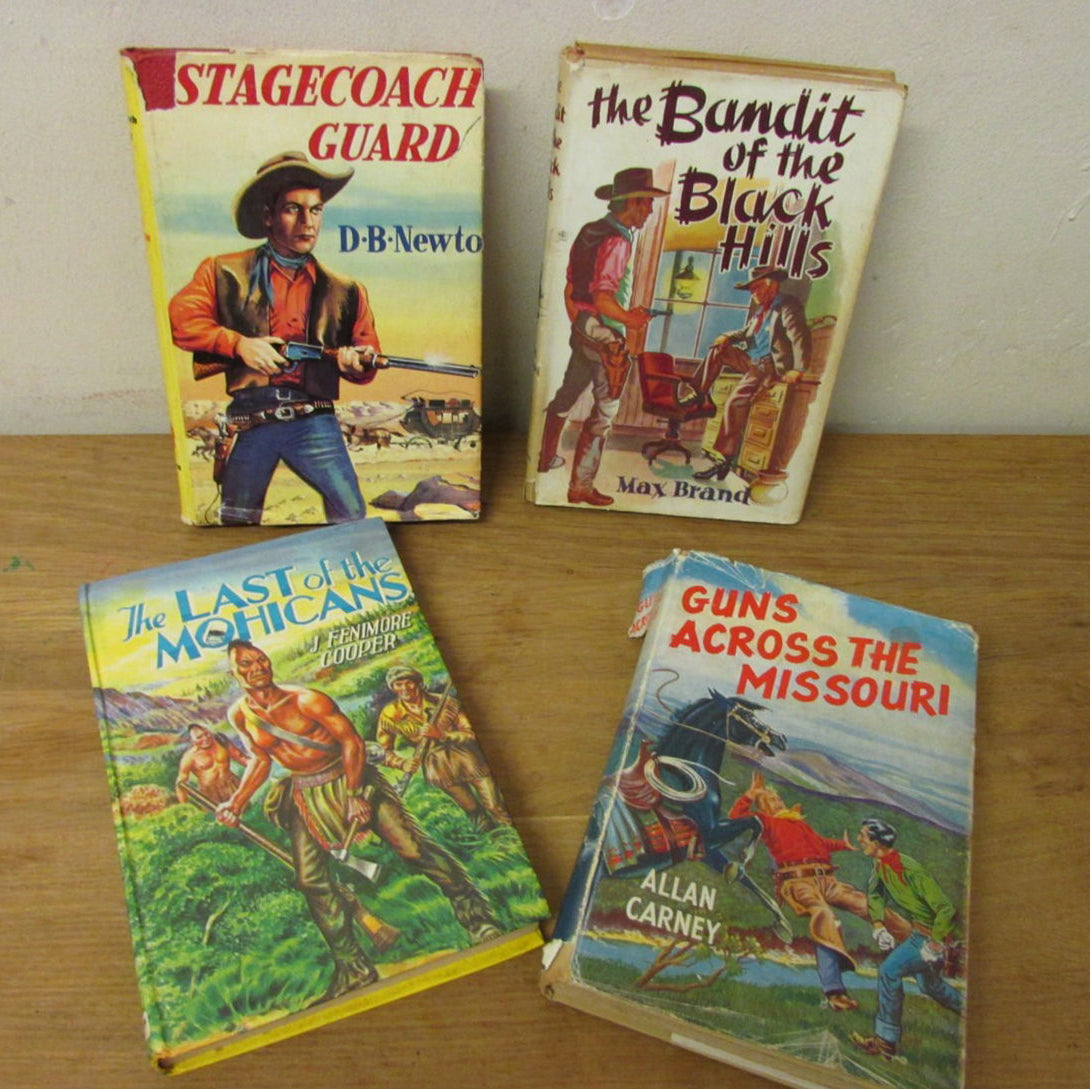 Set of four 1950s book club classic Western/Wild West novels
