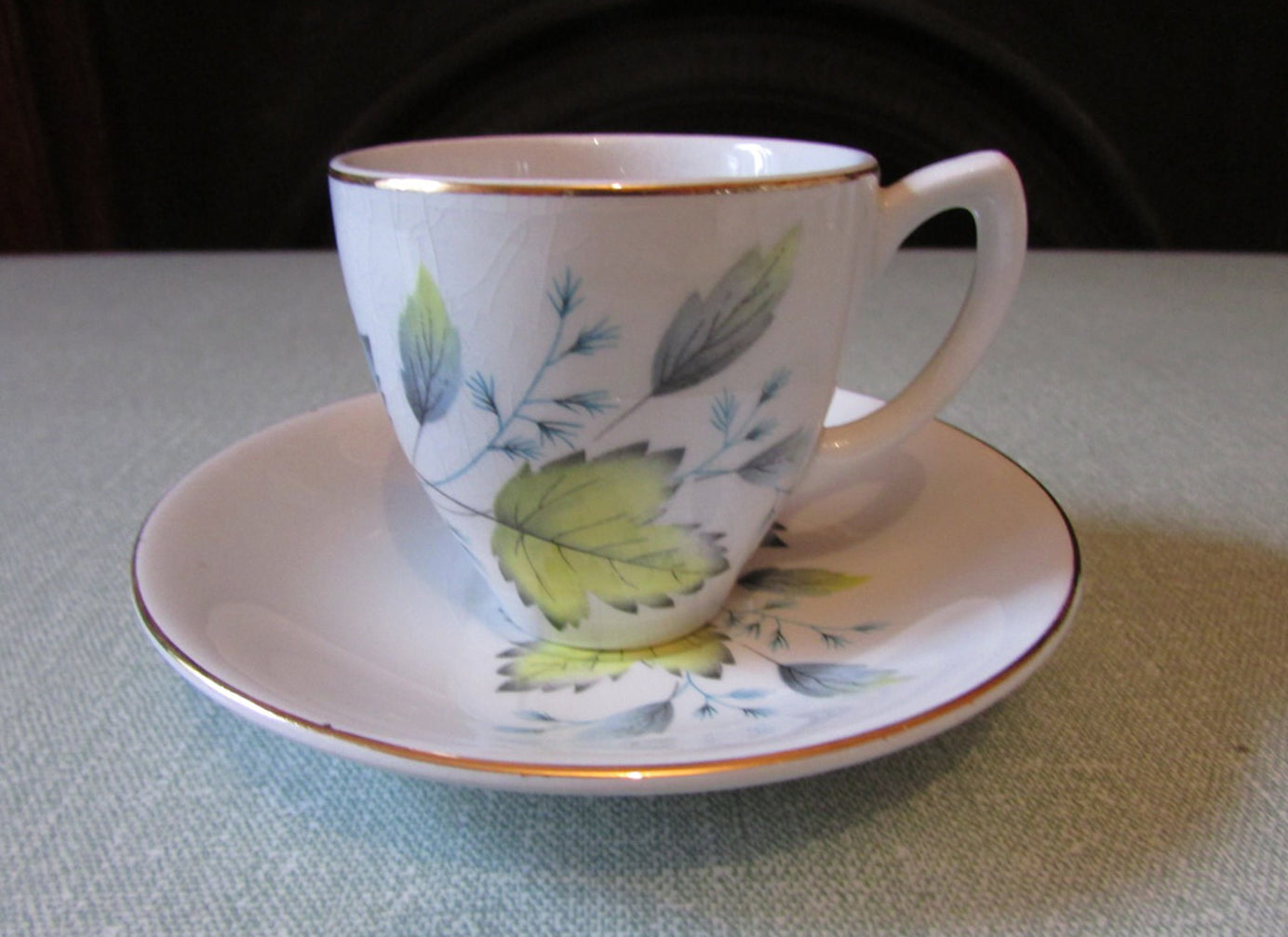 Vintage Grindley England Broadhurst Bros Burslem satin white & ivy leaf patterned tea-set