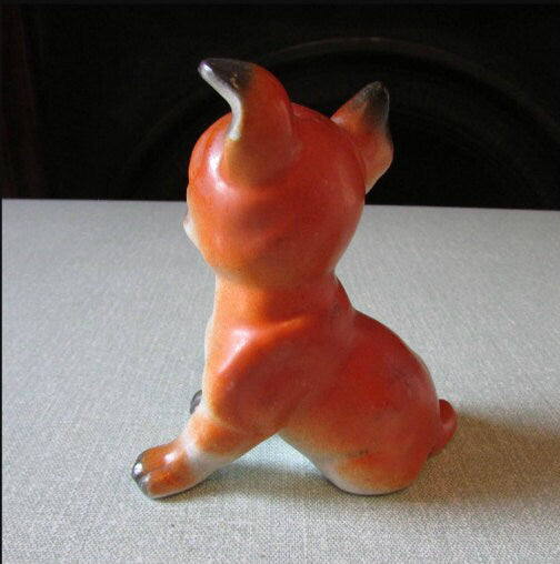 Rare vintage chalkware bulldog puppy figurine