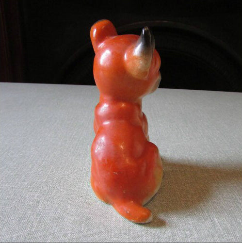 Rare vintage chalkware bulldog puppy figurine