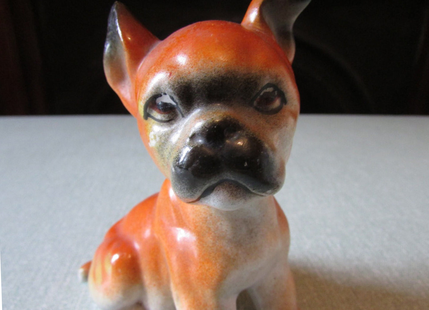 Rare vintage chalkware bulldog puppy figurine
