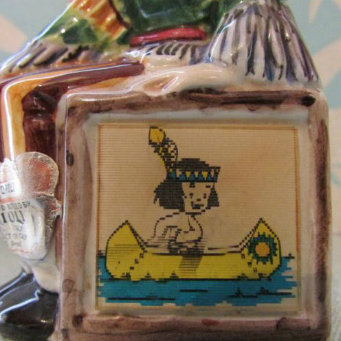 1960s Drioli miniature liquor bottle/decanter: Native American girl