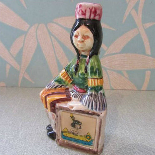 1960s Drioli miniature liquor bottle/decanter: Native American girl