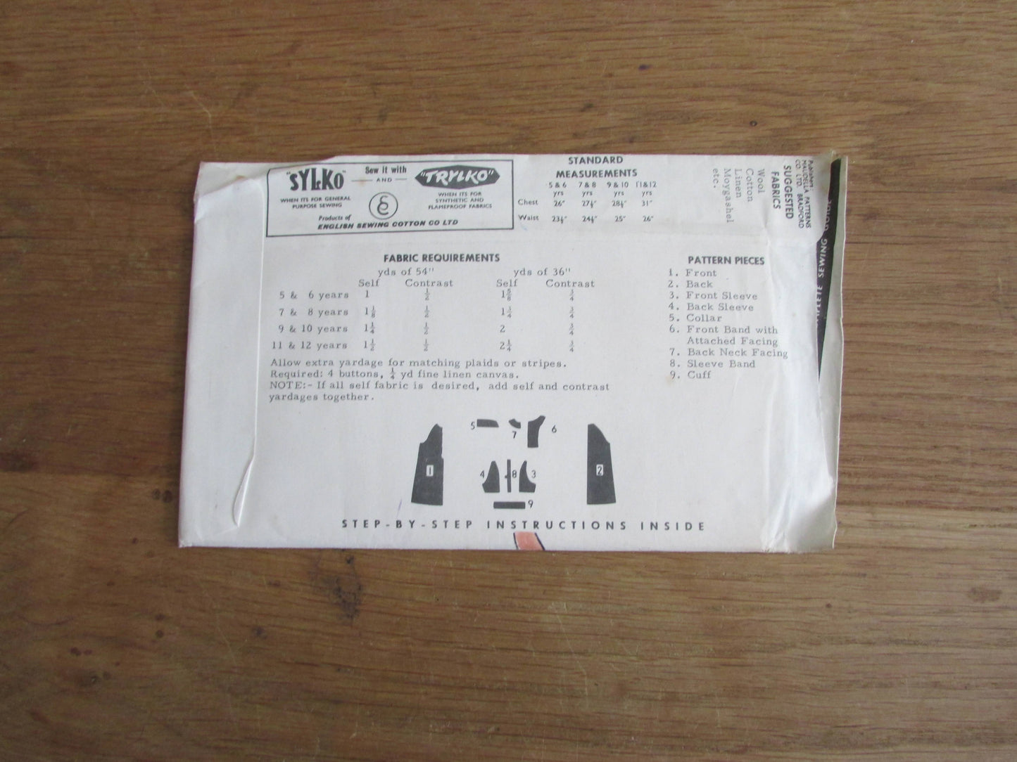 Uncut 1960s Maudella 1420 sewing pattern for girl's dress, age 11 & 12 years (complete)