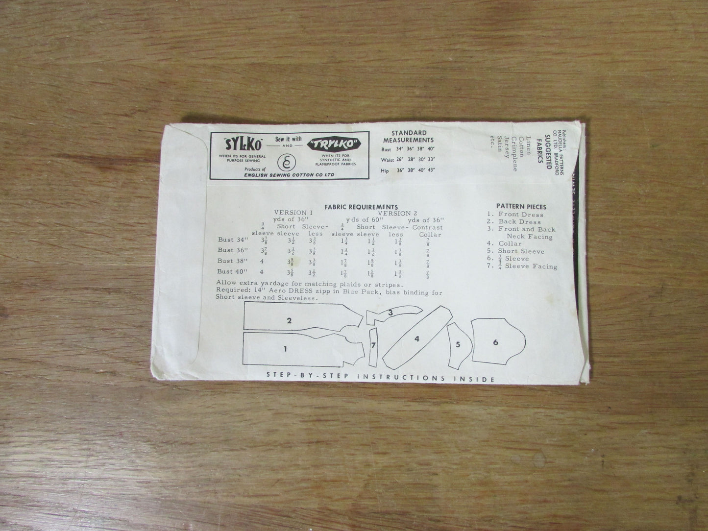 Part cut 1960s Maudella 5414 sewing pattern for evening dress, size 18 (complete)