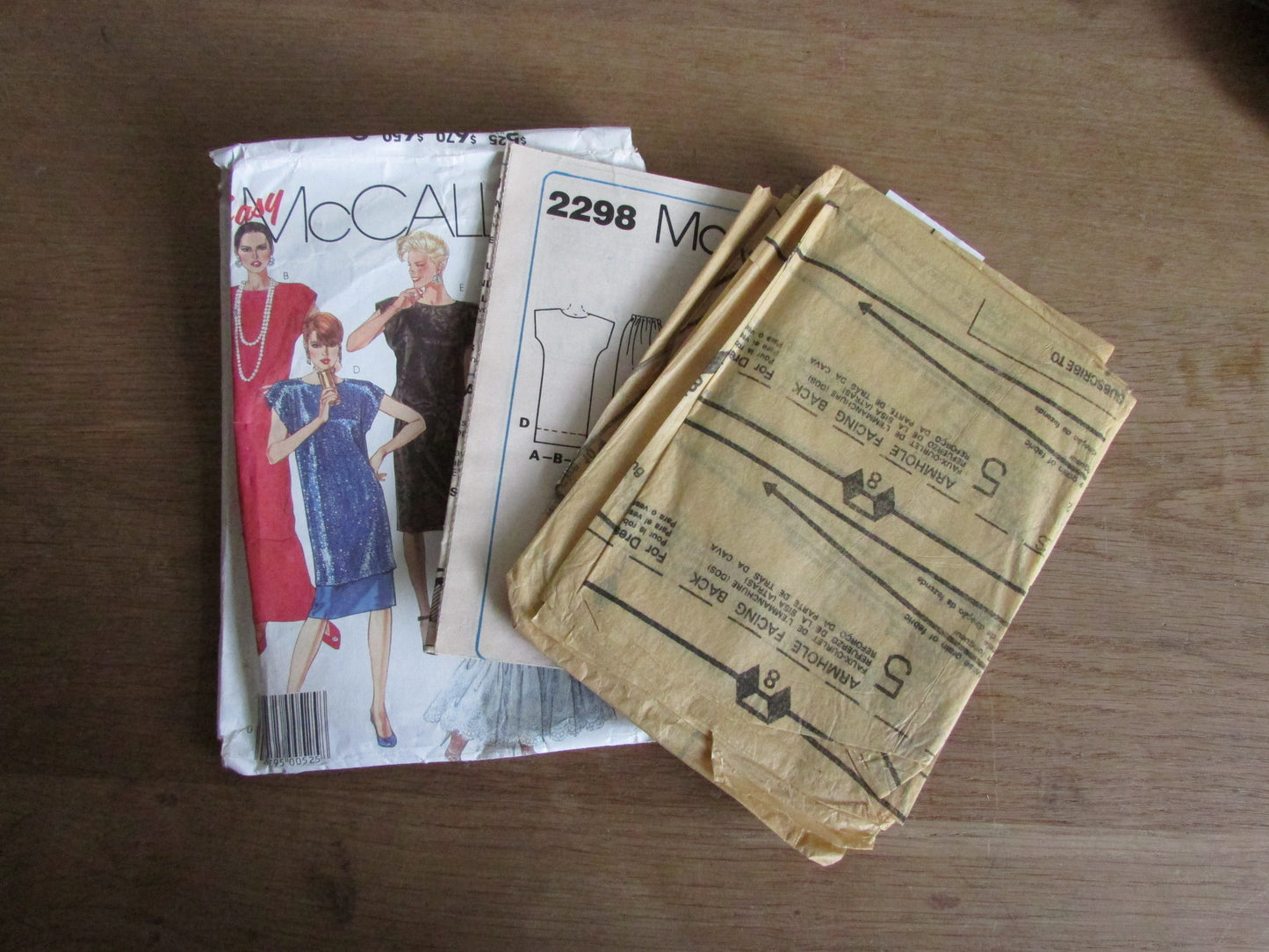 Part cut 1985 McCall's 2298 sewing pattern for misses' dress, tunic or top, & skirt, size Small/Petite (complete)