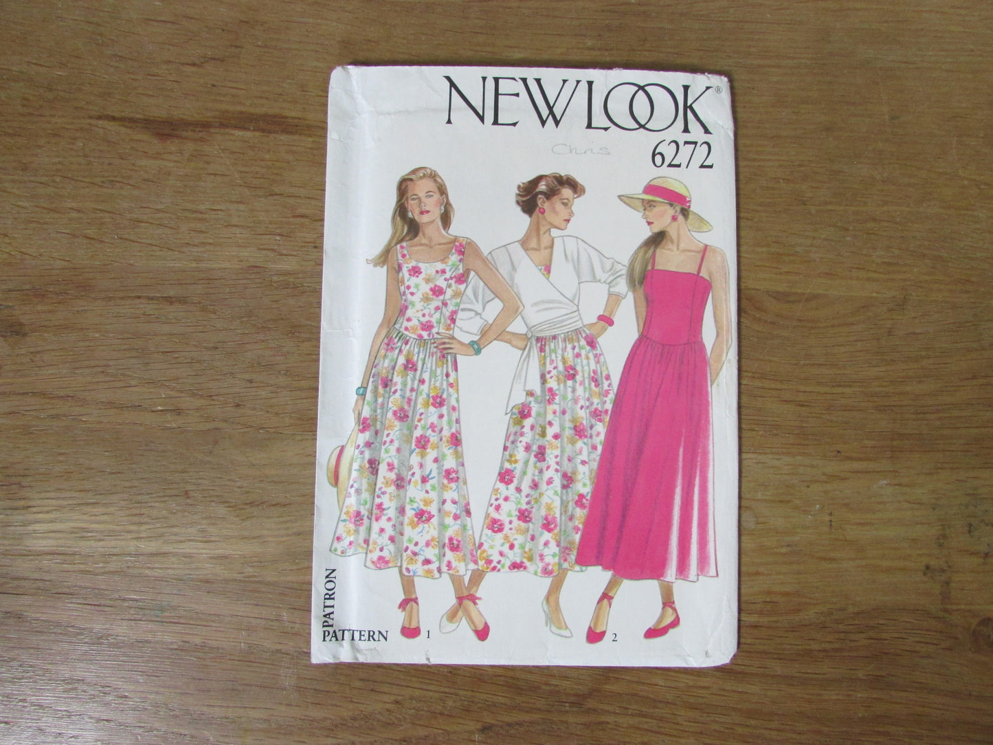 Uncut 1980s New Look 6272 sewing pattern for dress & jacket, sizes 8-18 (complete)