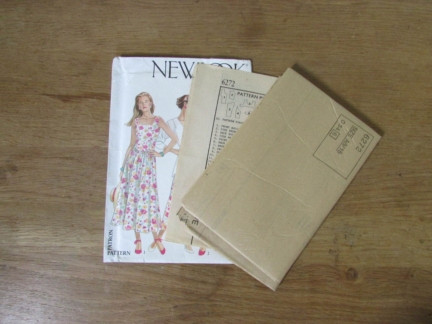 Uncut 1980s New Look 6272 sewing pattern for dress & jacket, sizes 8-18 (complete)