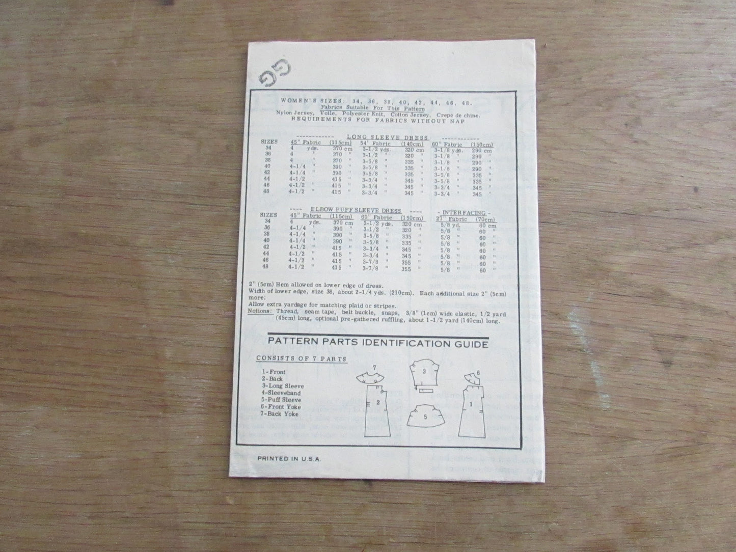 Uncut 1980s Printed Pattern 4906 sewing pattern for women's longer elbow sleeve dress, size 16-18 (complete) bust 42"