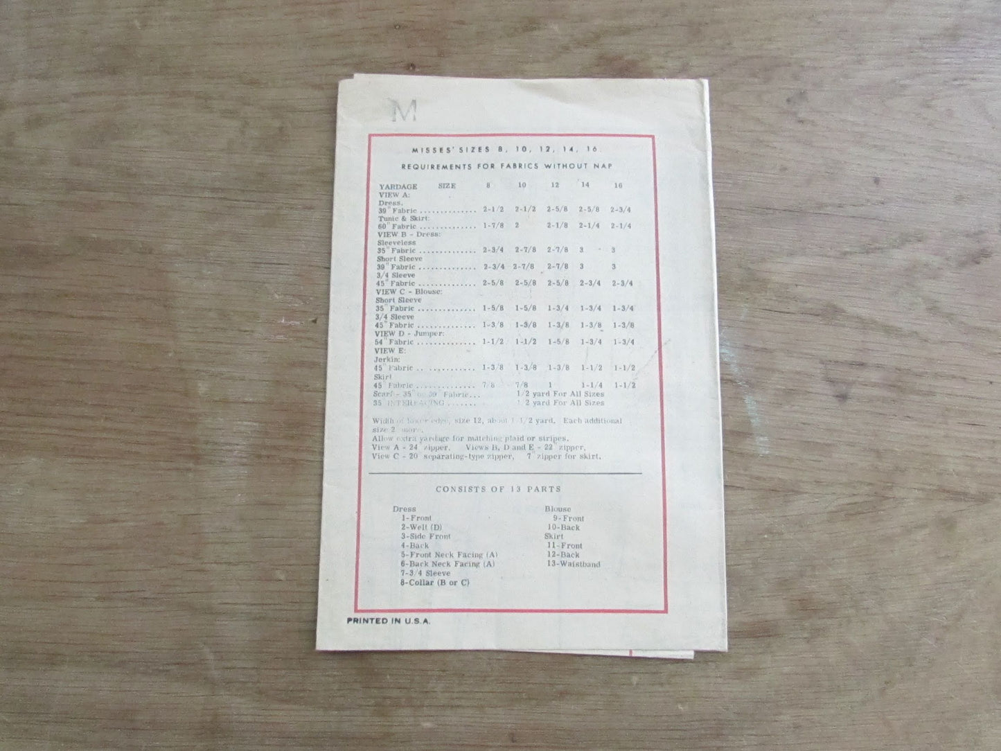 Uncut 1960s/70s Printed Pattern 9437 sewing pattern for misses' dress, size 20.5 (complete)