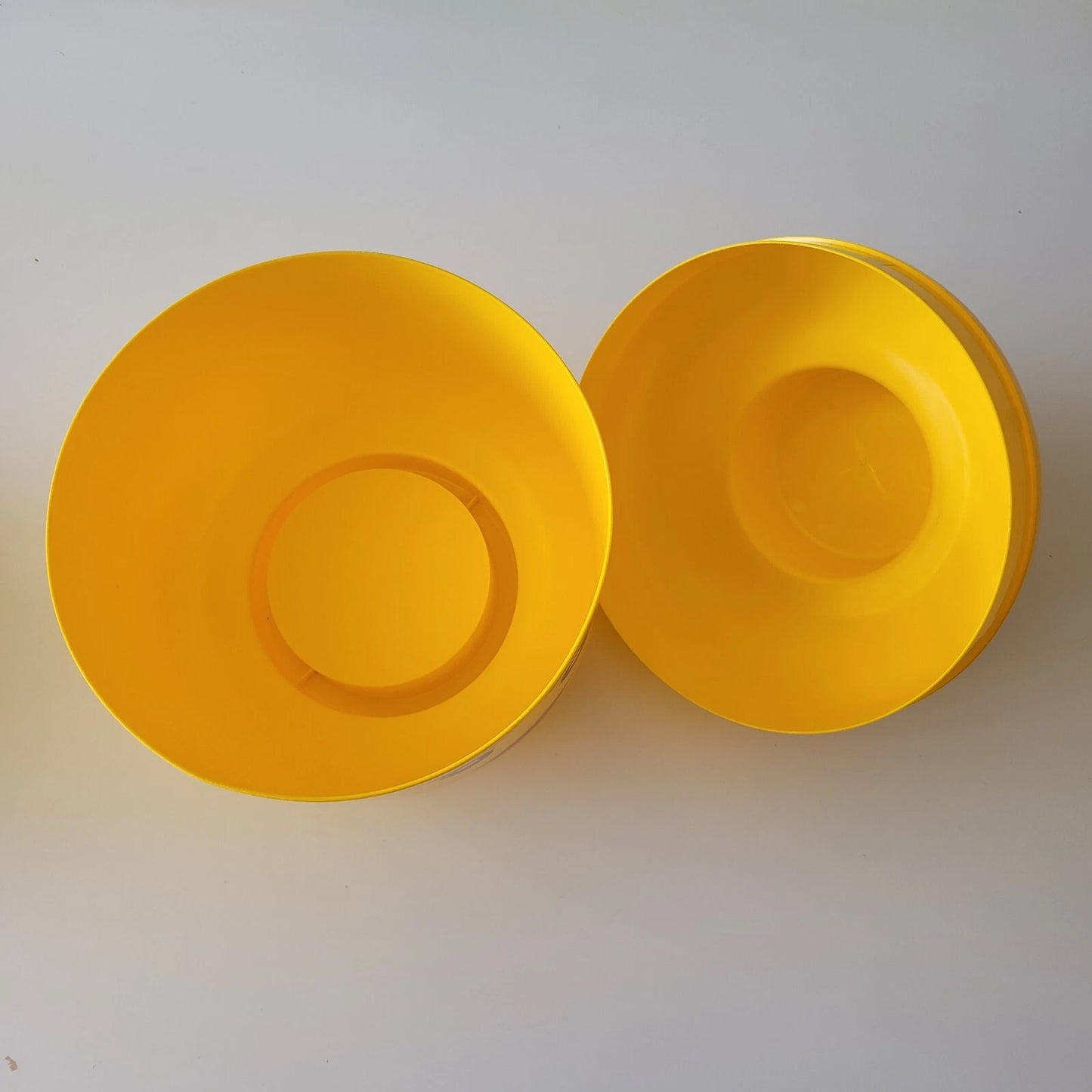 Pair of large 2012 LEGO male & female head plastic storage containers