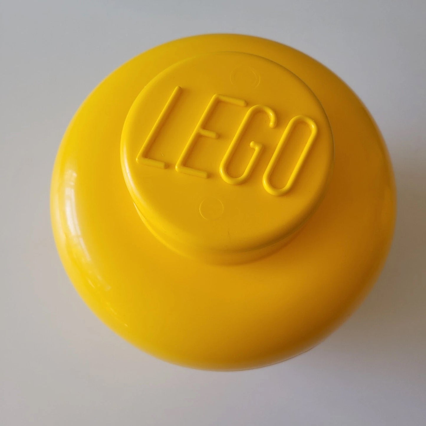 Pair of large 2012 LEGO male & female head plastic storage containers