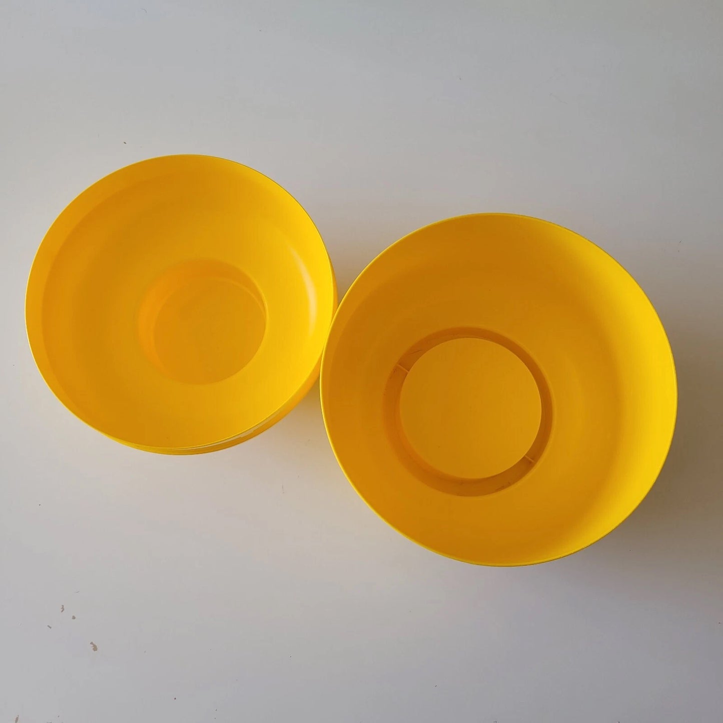 Pair of large 2012 LEGO male & female head plastic storage containers