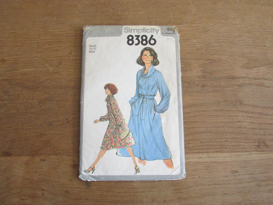 Used 1978 Simplicity 8386 sewing pattern for misses' cowl neck dress, size small 10-12 (see description below)