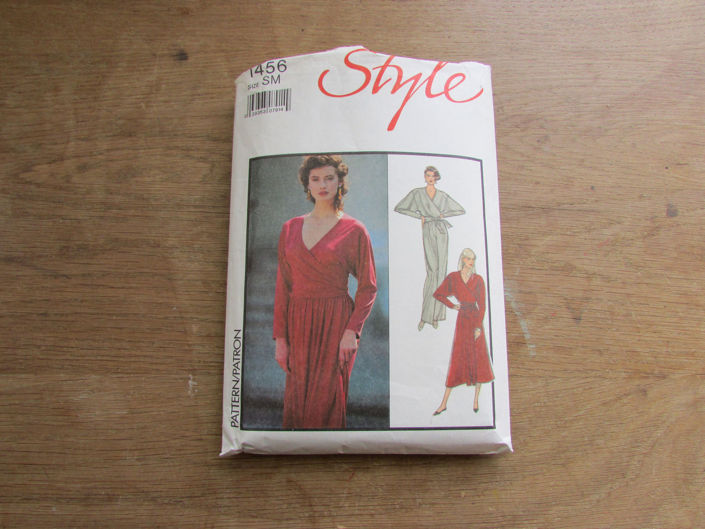 Uncut 1988 Style 1456 sewing pattern for misses' wrap blouse, skirt & trousers, size 10-12 (complete)