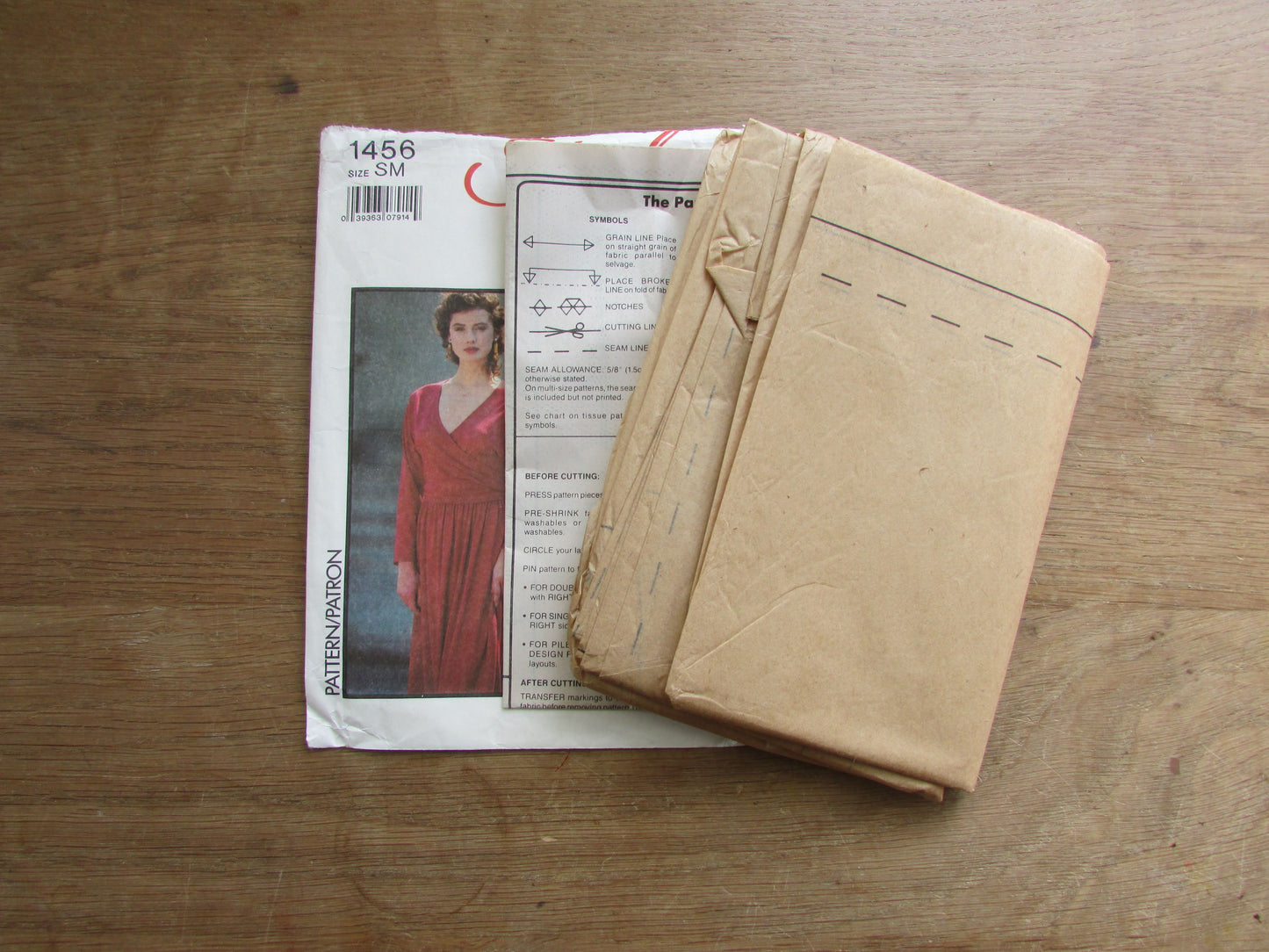 Uncut 1988 Style 1456 sewing pattern for misses' wrap blouse, skirt & trousers, size 10-12 (complete)