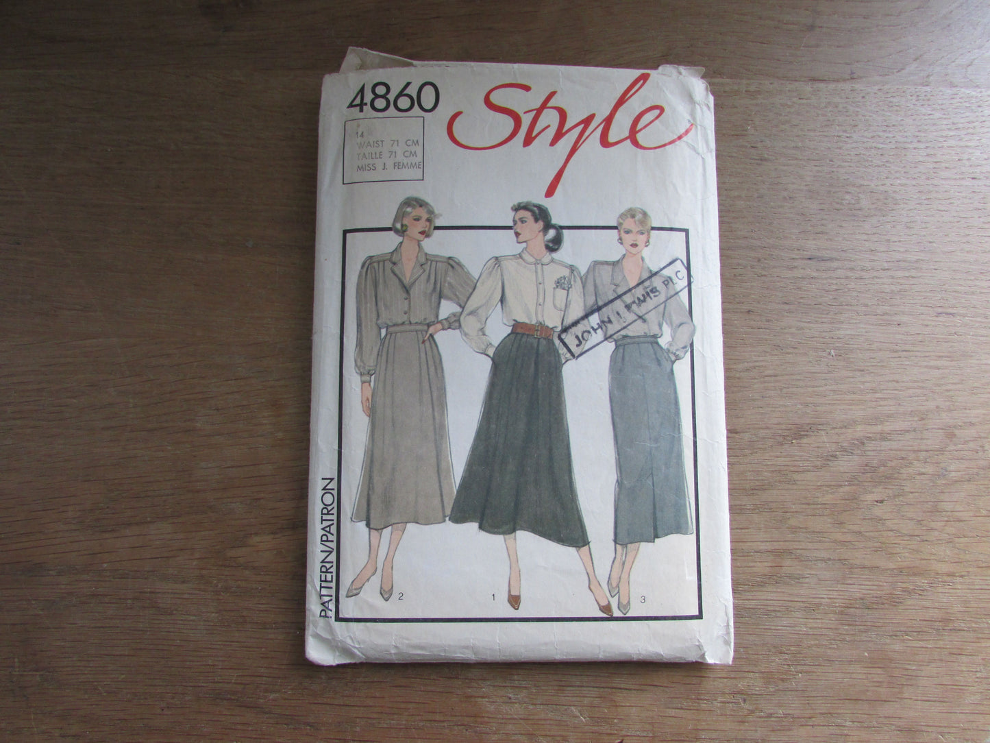 Part cut 1986 Style 4860 sewing pattern for misses' set of skirts, size 14 (complete)