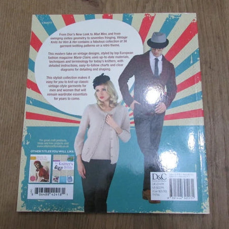 Vintage Knits for Him & Her, 30 modern knitting patterns, by Ame England (Softback, 2014)