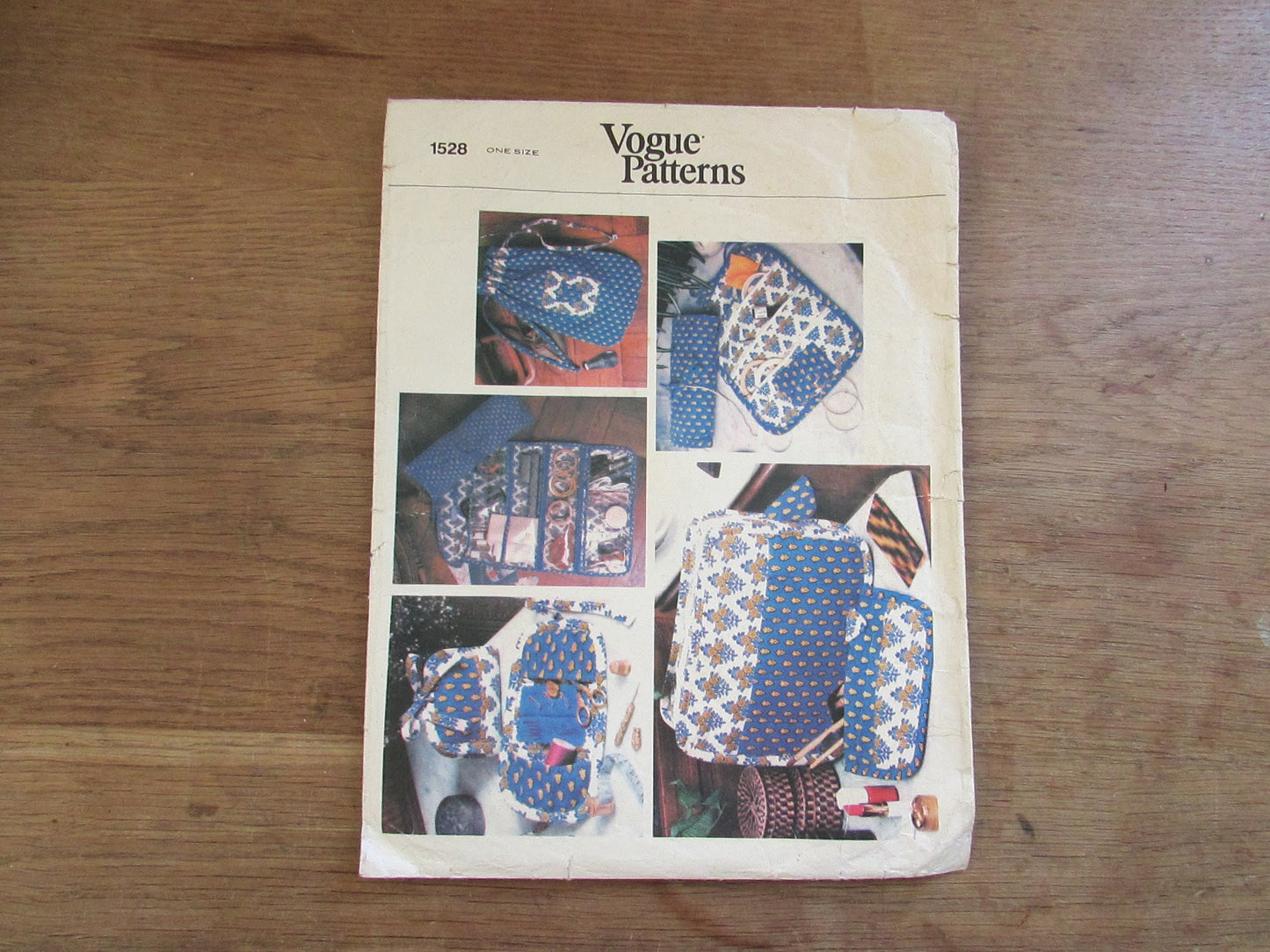 Part cut 1970s Vogue 1528 sewing pattern for travel accessories (see description below)